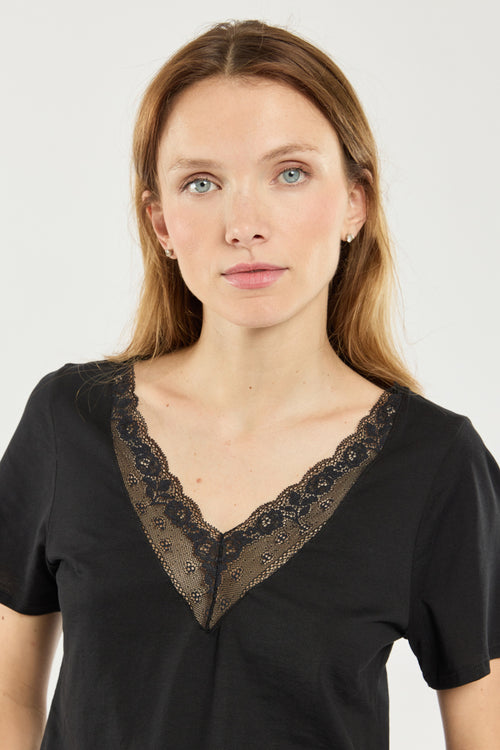 T-Shirt mit Spitzenkragen – gezwirnte Bio-Baumwolle - Armor-lux - 2