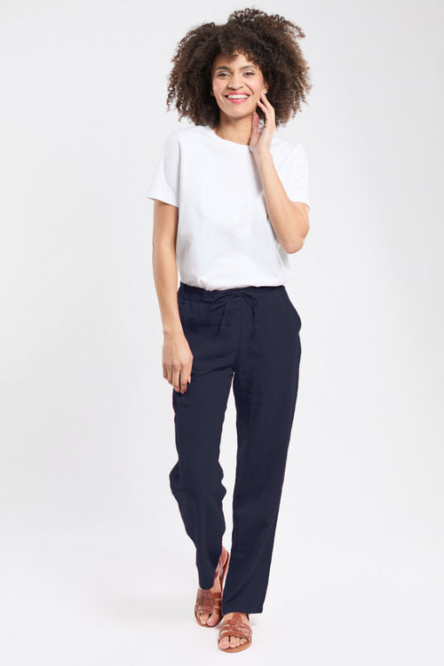 Elasticated waist trousers - Linen - Armor-lux - 1