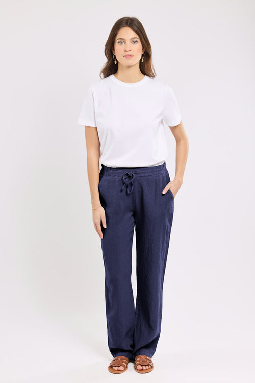 Pantalon taille élastique  - lin - Armor-lux - 1