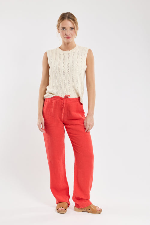 Pantalon taille élastique  - lin - Armor-lux - 1