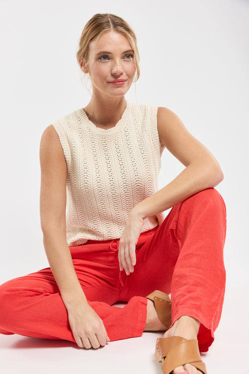 Elasticated waist trousers - Linen - Armor-lux - 3