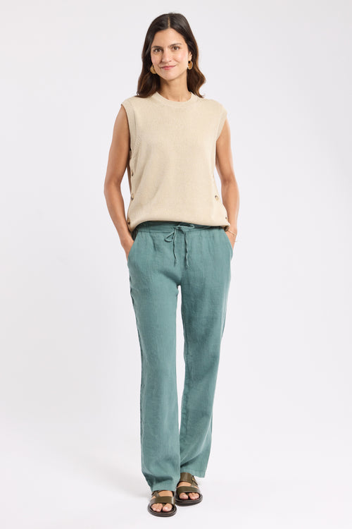 Elasticated waist trousers - Linen - Armor-lux - 1