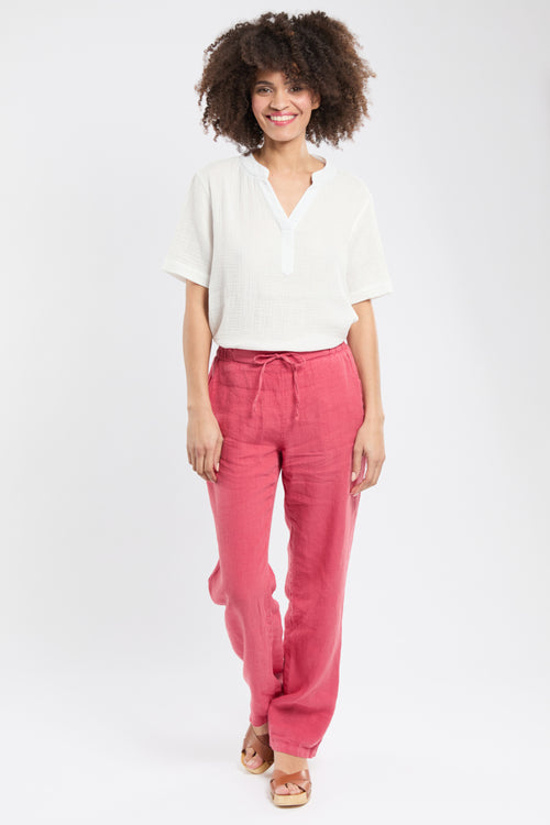 Pantalon taille élastique  - lin - Armor-lux - 1