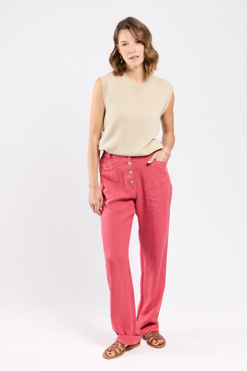 Pantalon taille élastique  - lin - Armor-lux - 1