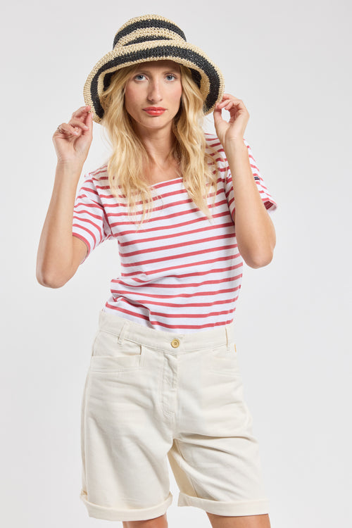 Breton shirt with square neckline - rustic cotton - Armor-lux - 5