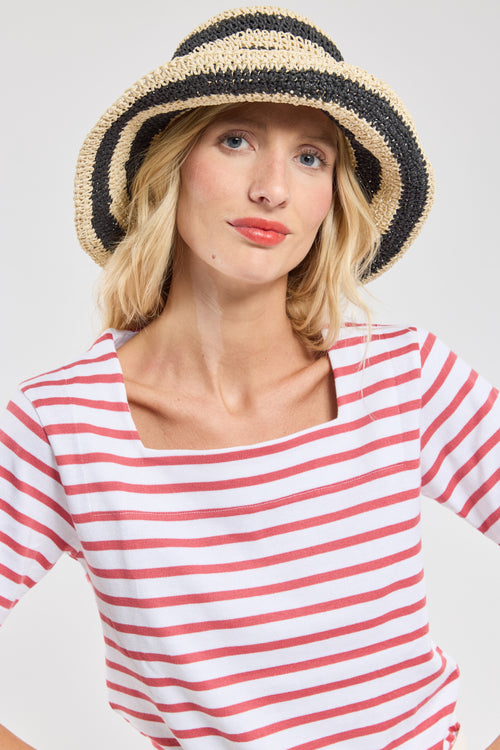 Breton shirt with square neckline - rustic cotton - Armor-lux - 1