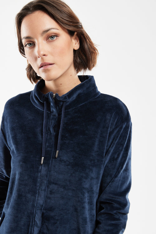 Zipped loungewear jacket - velvet - Armor-lux - 2