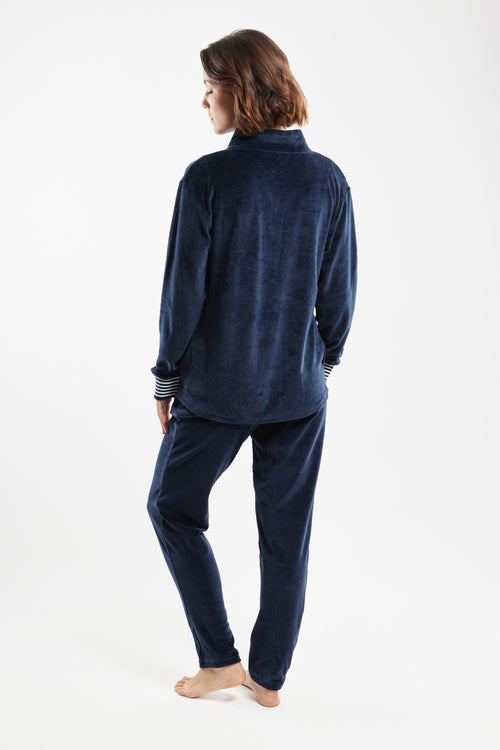 Zipped loungewear jacket - velvet - Armor-lux - 3