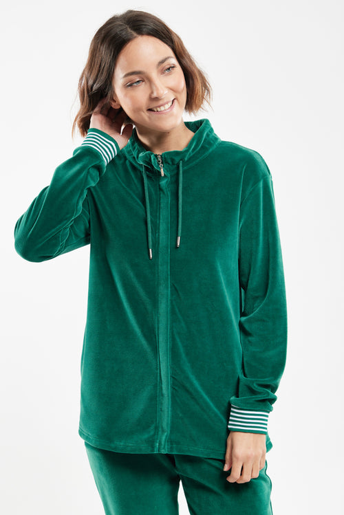 Zipped loungewear jacket - velvet - Armor-lux - 1