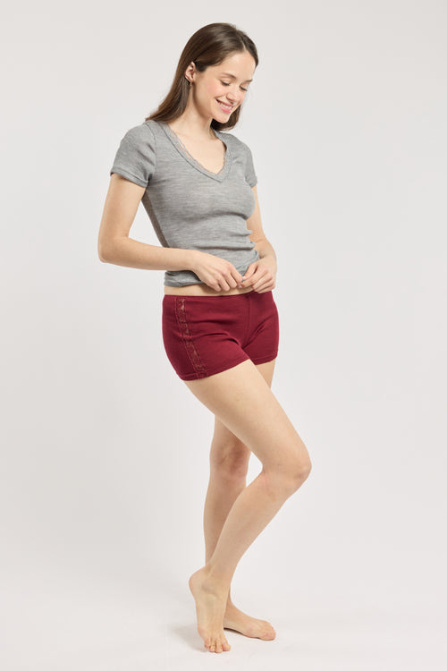 Lace shorty - wool and silk - Armor-lux - 3