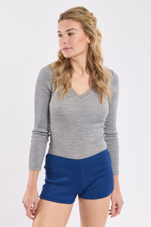 Shorty dentelle - laine et soie - Armor-lux - 2