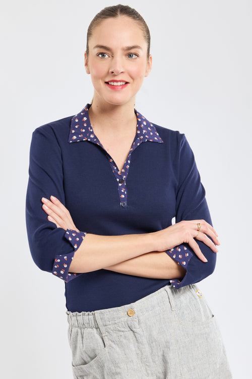 Polo motifs floraux - coton - Armor-lux - 1