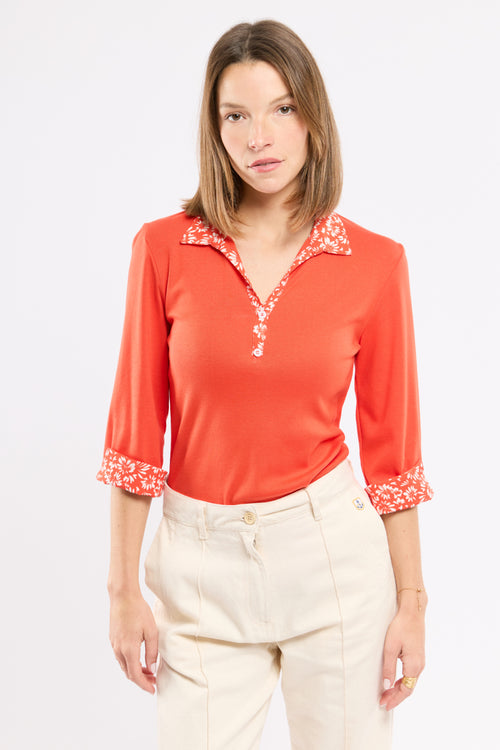 Polo motifs floraux - coton - Armor-lux - 1