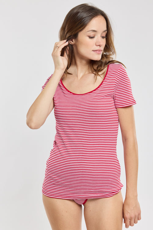 T-shirt rayé col rond - coton biologique - Armor-lux - 4