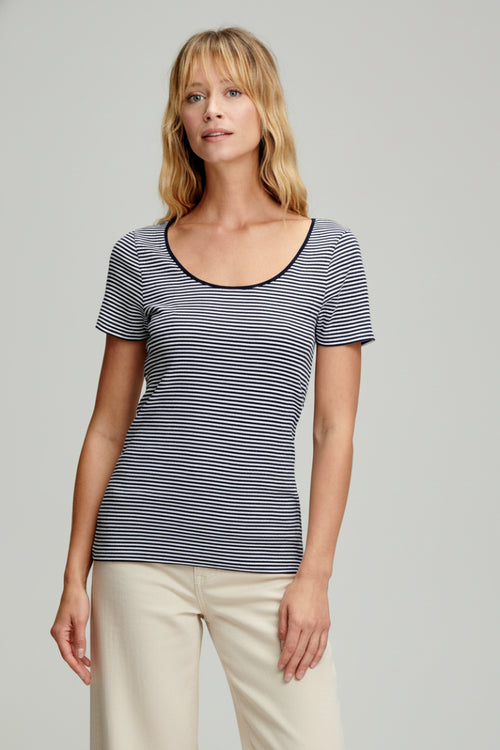 T-shirt rayé col rond - coton issu de l