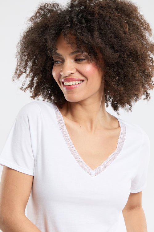 Plain V-neck T-shirt - light organic cotton - Armor-lux - 2