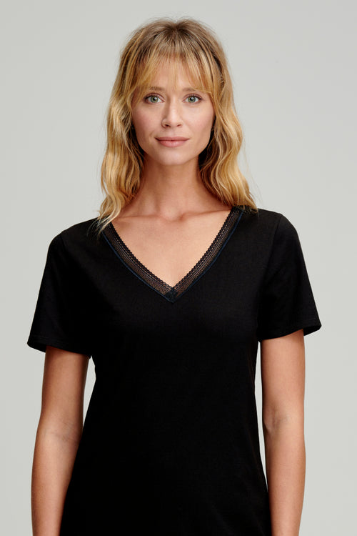 Plain V-neck T-shirt - light organic cotton - Armor-lux - 2