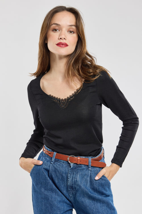 Long-sleeved T-shirt - wool and silk - Armor-lux - 1