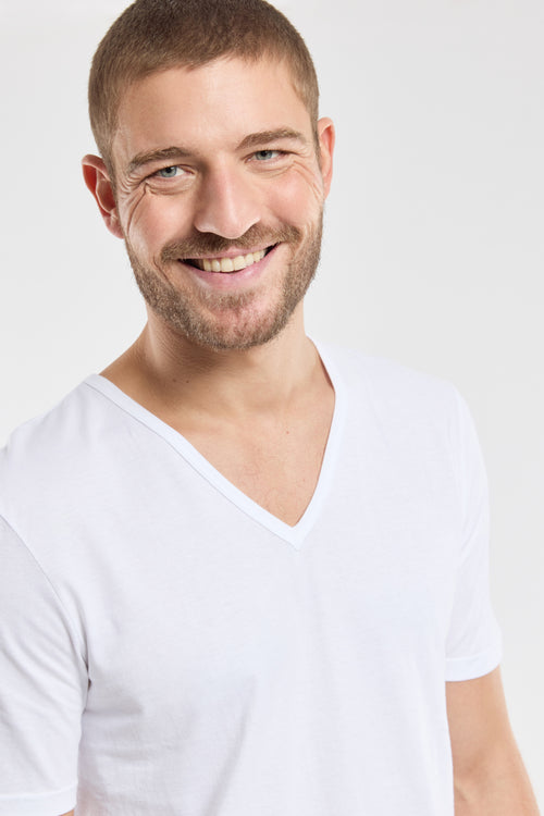 Plain V-neck T-shirt - light organic cotton - Armor-lux - 2