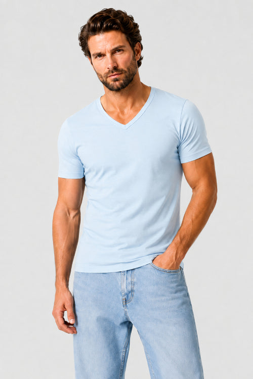 T-Shirt mit V-Ausschnitt – leichte Bio-Baumwolle - Armor-lux - 1