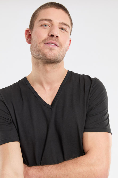 Plain V-neck T-shirt - light organic cotton - Armor-lux - 2