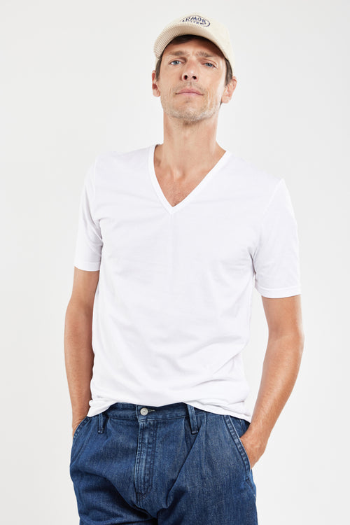 Plain V-neck T-shirt - light organic cotton - Armor-lux - 4