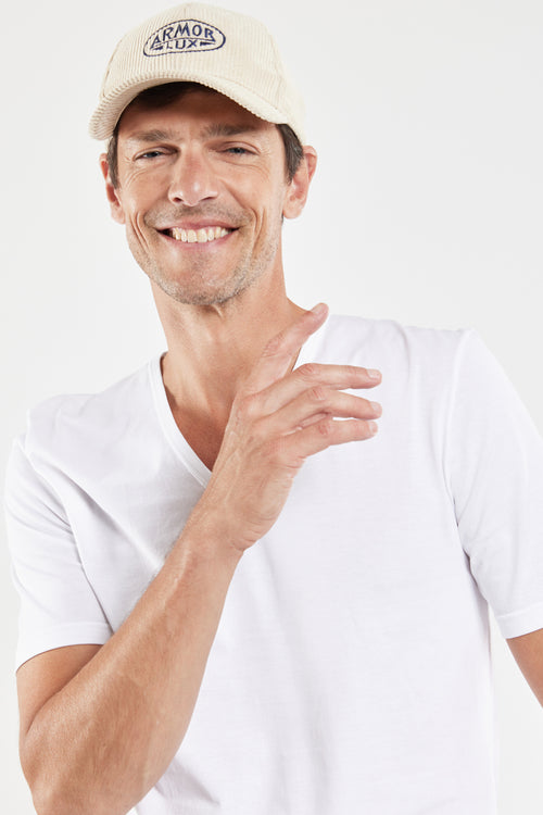 Plain V-neck T-shirt - light organic cotton - Armor-lux - 2