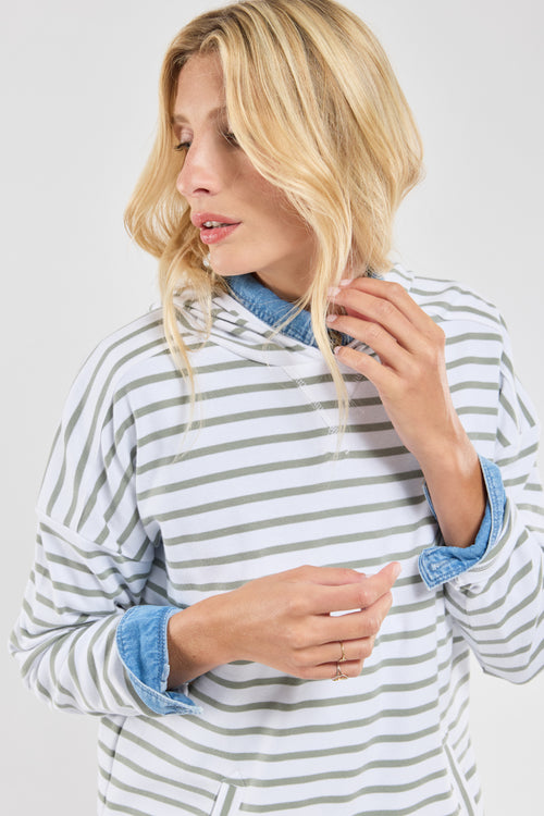 Hooded striped shirt — thick cotton - Armor-lux - 3