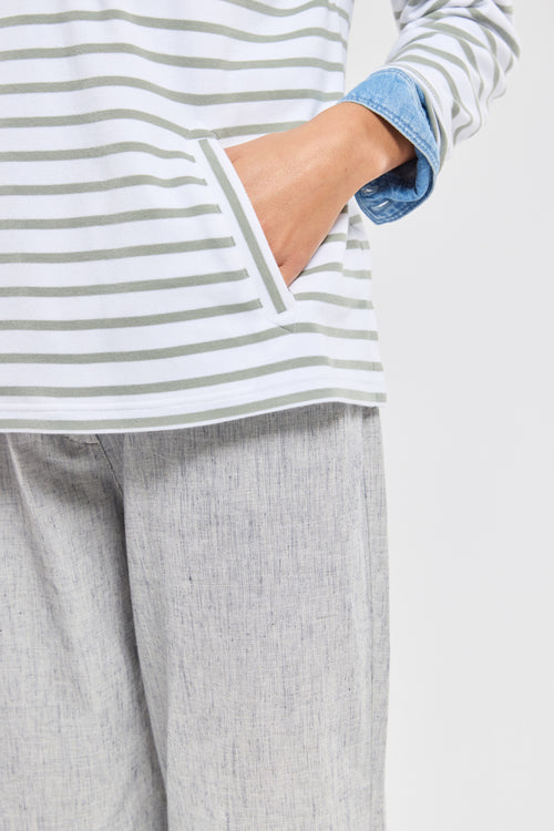 Hooded striped shirt — thick cotton - Armor-lux - 5
