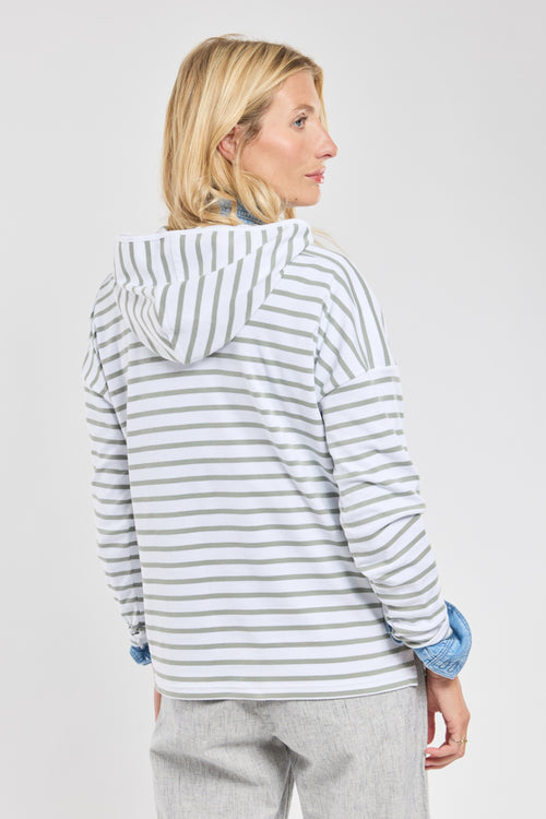 Hooded striped shirt — thick cotton - Armor-lux - 2