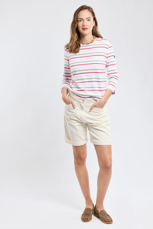 Three-colour Breton striped shirt – rustic cotton - Armor-lux - 4