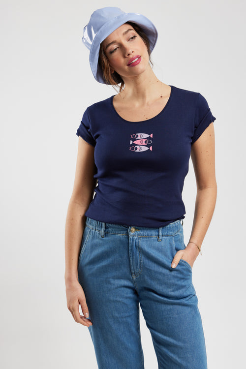 3 Fish pattern T-shirt - lightweight cotton - Armor-lux - 3