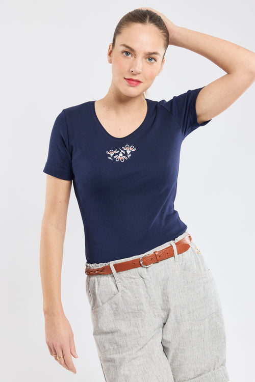 T-shirt fleur - coton léger - Armor-lux - 1