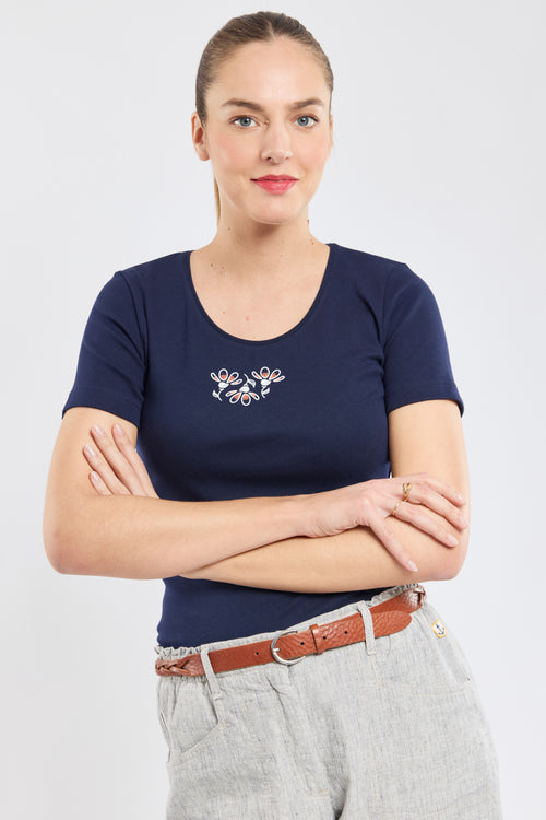 Floral T-shirt – lightweight cotton - Armor-lux - 4