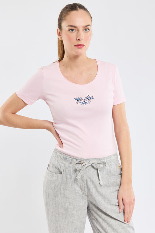 Floral T-shirt – lightweight cotton - Armor-lux - 4