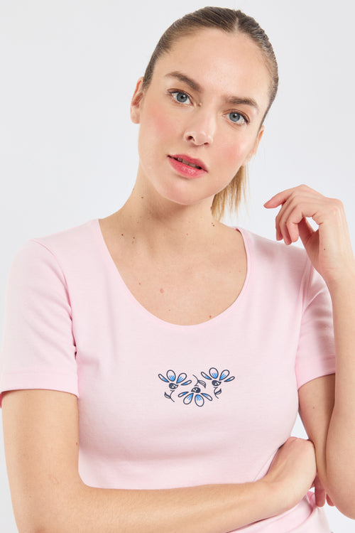 Floral T-shirt – lightweight cotton - Armor-lux - 2