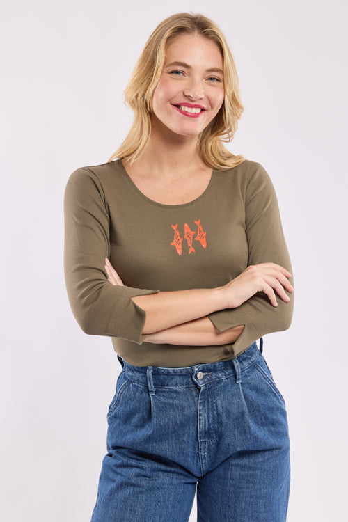 T-Shirt mit 3/4-Ärmeln „Fische“ – leichte Baumwolle - Armor-lux - 1