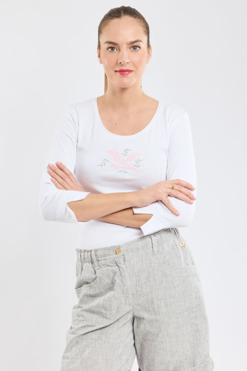 T-Shirt mit 3/4-Ärmeln „Pflanzen“ – leichte Baumwolle - Armor-lux - 4