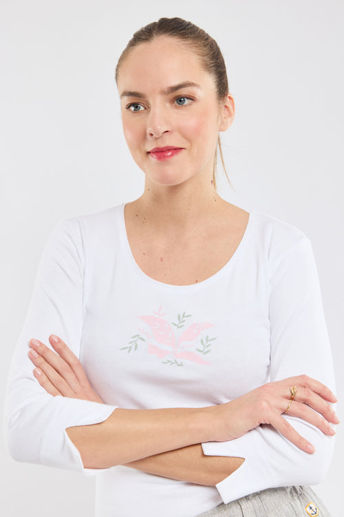 T-shirt manches 3/4 végétaux - coton léger - Armor-lux - 1