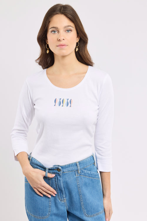 Printed 3/4 sleeve T-shirt – lightweight cotton - Armor-lux - 1