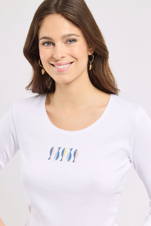 Printed 3/4 sleeve T-shirt – lightweight cotton - Armor-lux - 2