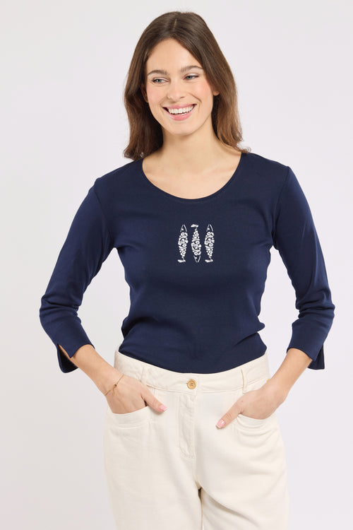 Printed 3/4 sleeve T-shirt – lightweight cotton - Armor-lux - 1