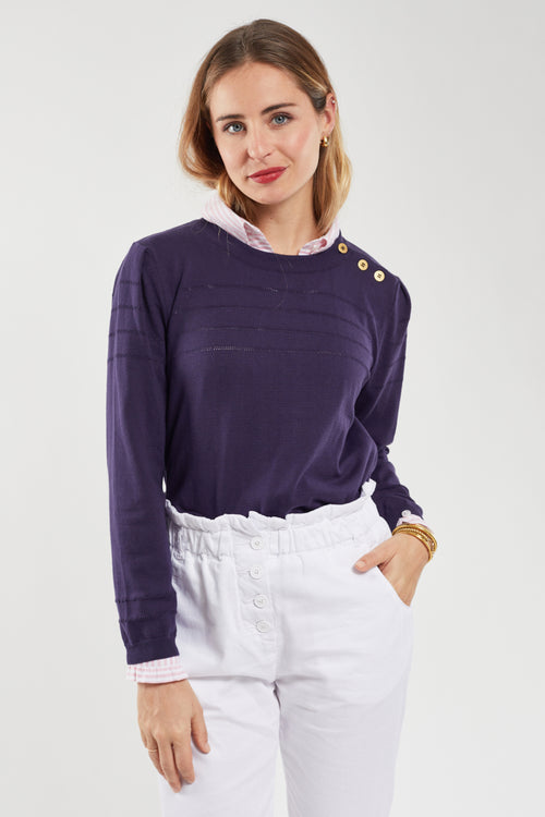 Matrosenpullover mit Ajour-Details – Baumwolle - Armor-lux - 1