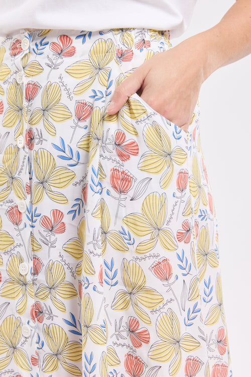 Langer Rock mit „Blumen“-Muster – Cupro - Armor-lux - 3