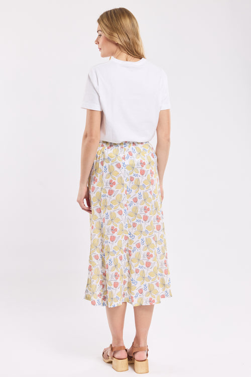 Langer Rock mit „Blumen“-Muster – Cupro - Armor-lux - 4