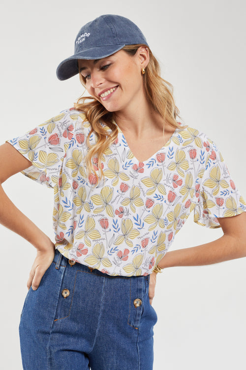 Floral blouse - cupro - Armor-lux - 1