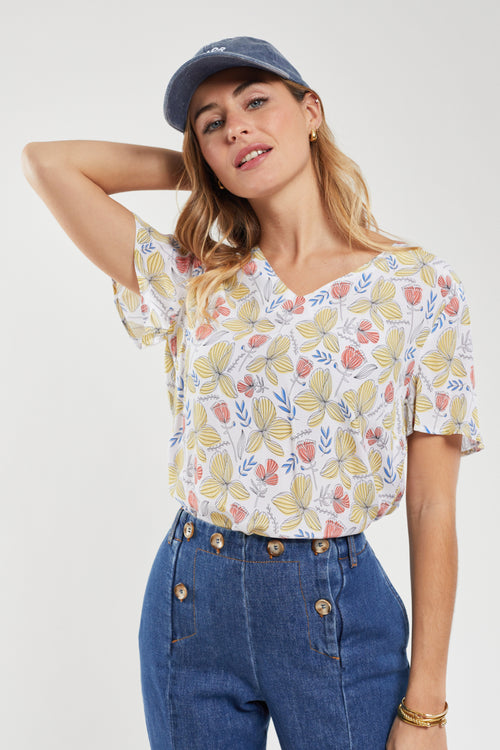 Floral blouse - cupro - Armor-lux - 4