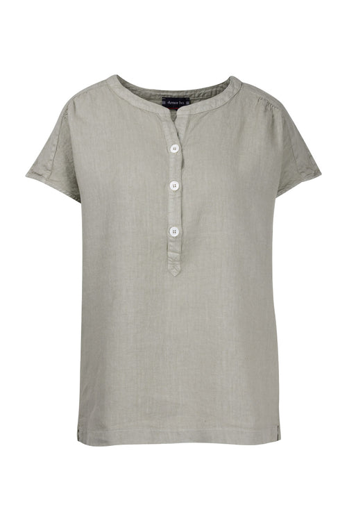 Bluse mit geknöpftem Kragen – Leinen - Armor-lux - 1