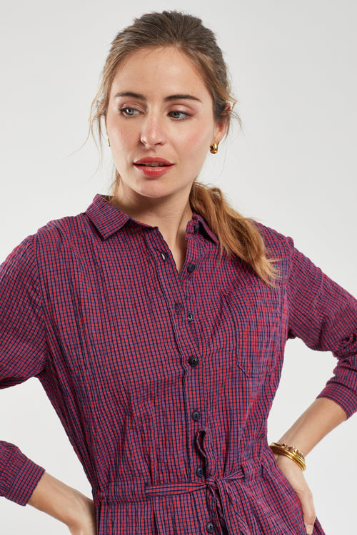 Checked shirt dress – cotton - Armor-lux - 3