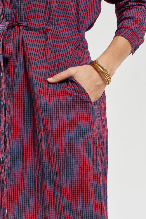 Checked shirt dress – cotton - Armor-lux - 5